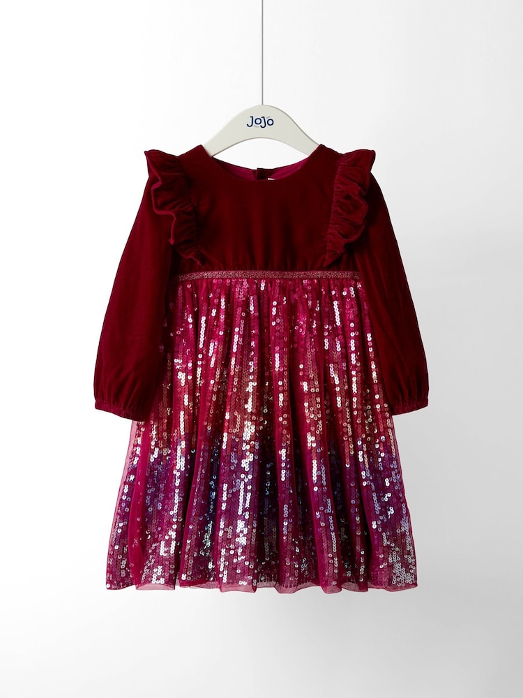 JoJo Maman Bébé Rainbow Berry Sequin Party Dress - Image 1 of 5