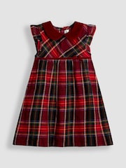 JoJo Maman Bébé Red Tartan Baby Dress & Body Set - Image 4 of 6