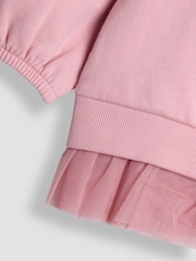 JoJo Maman Bébé Pink Light Appliqué Tulle Sweatshirt & Legging Set - Image 7 of 7