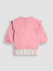 JoJo Maman Bébé Dark Pink Appliqué Tulle Sweatshirt & Legging Set - Image 3 of 7