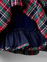 JoJo Maman Bébé Navy Smocked Frill Tartan Party Dress - Image 7 of 7