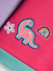 JoJo Maman Bébé Fucshia Dino Sweatshirt & Joggers Set - Image 7 of 7