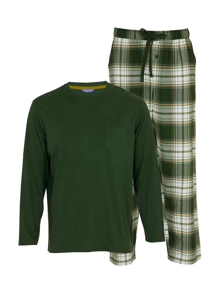 Cyberjammies Check Pyjama Bottoms and Solid Jersey T-Shirt - Bild 4 von 4