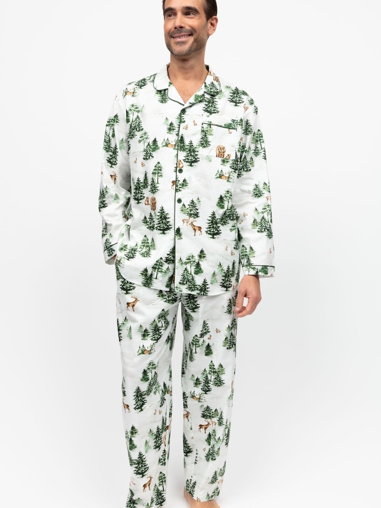 Cyberjammies Green Printed Long Sleeve Woven Pyjamas Set - Image 1 of 4