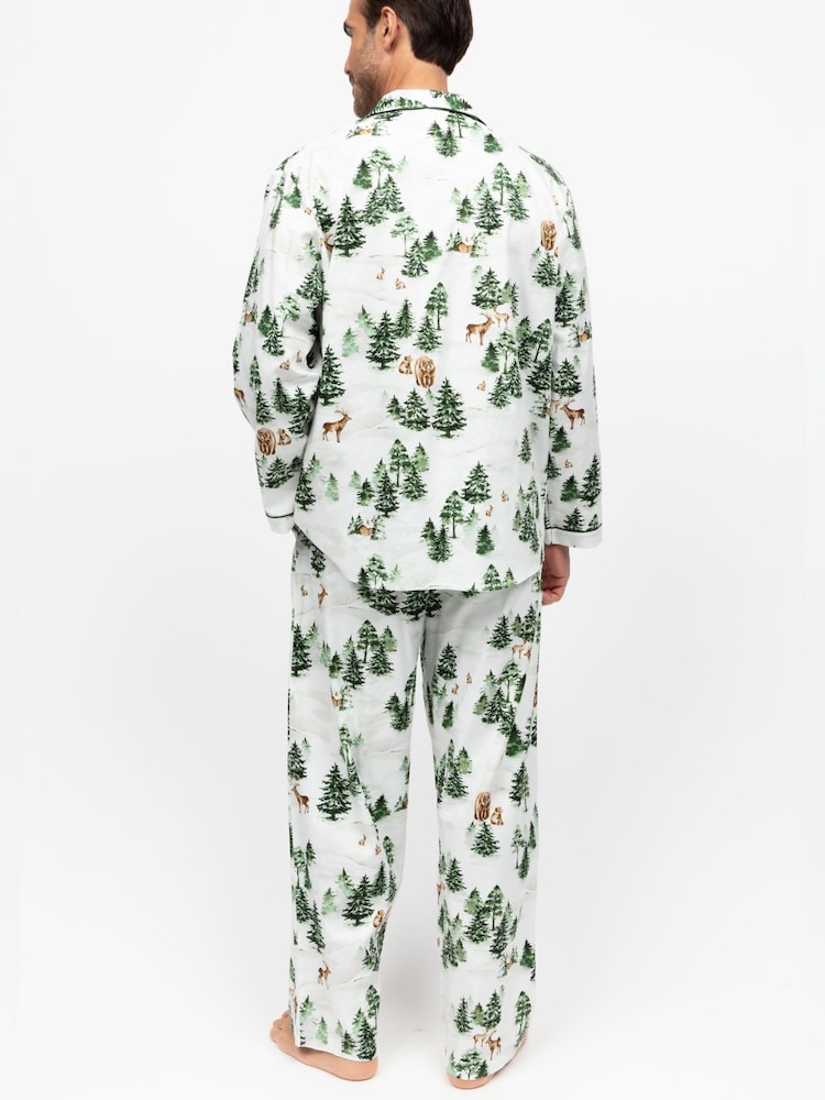 Cyberjammies Green Printed Long Sleeve Woven Pyjamas Set - Image 2 of 4