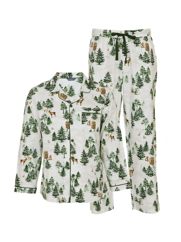 Cyberjammies Green Printed Long Sleeve Woven Pyjamas Set - Image 4 of 4