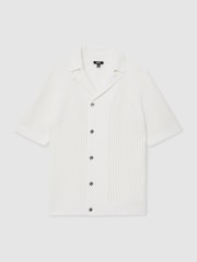 Weiß - Reiss Alphonso Cotton Textured-Knit Cuban-Collar Shirt - Bild 2 von 6