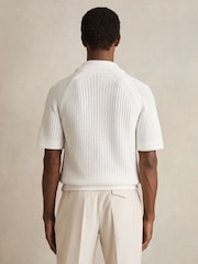 Weiß - Reiss Alphonso Cotton Textured-Knit Cuban-Collar Shirt - Bild 5 von 6