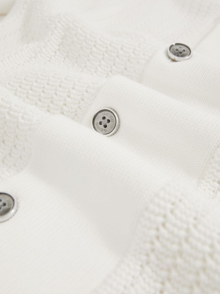 Weiß - Reiss Alphonso Cotton Textured-Knit Cuban-Collar Shirt - Bild 6 von 6