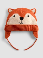 JoJo Maman Bébé Rust Orange Fox Appliqué Hat - Image 1 of 4
