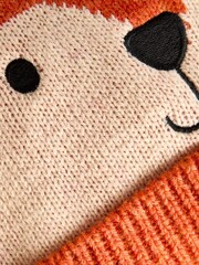 JoJo Maman Bébé Rust Orange Fox Appliqué Hat - Image 4 of 4