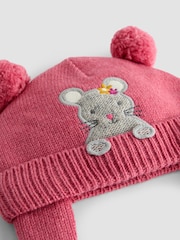 JoJo Maman Bébé Pink Mouse Appliqué Hat - Image 3 of 3