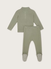 Monsoon Green Newborn Knitted Top and Leggings Set - Image 2 of 3