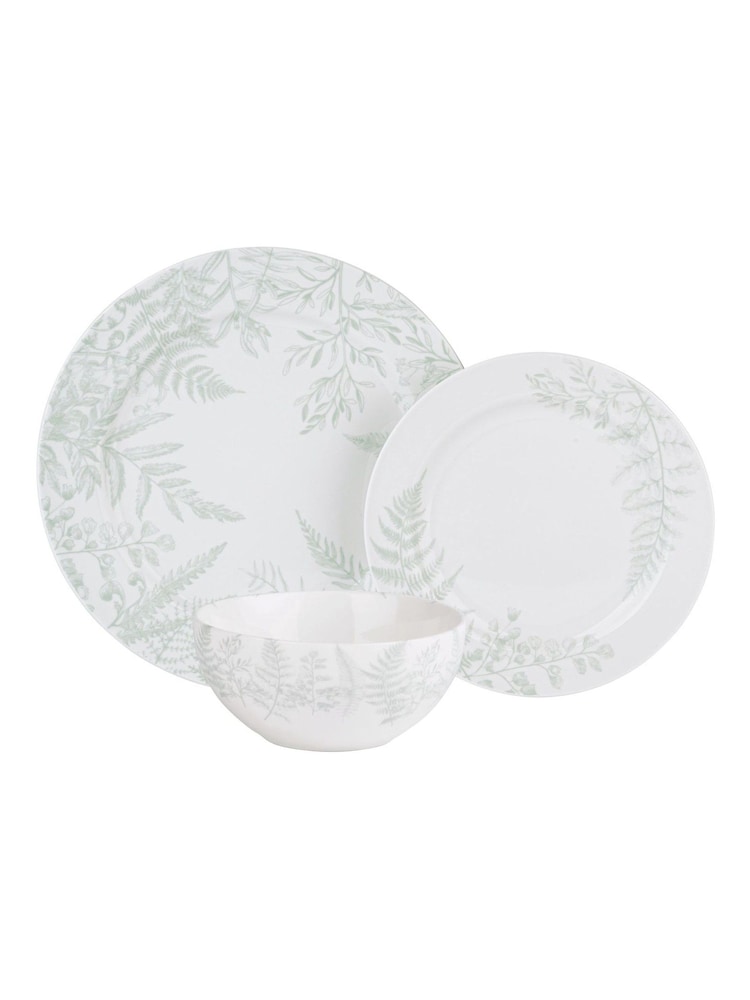 Mary Berry 12 Piece Green Botanical Dinner Set - Image 2 of 8