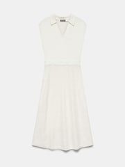 Mint Velvet White Textured Midi Dress - Image 7 of 8