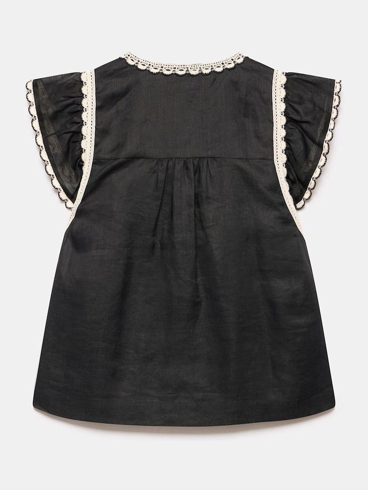 Mint Velvet Black Cap Sleeve Blouse - Image 8 of 8