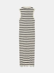 Mint Velvet Cream Striped Jersey 100% Cotton Midi Dress - Image 8 of 8