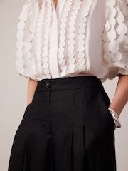 Mint Velvet Black Linen Cropped Trousers - Image 6 of 8