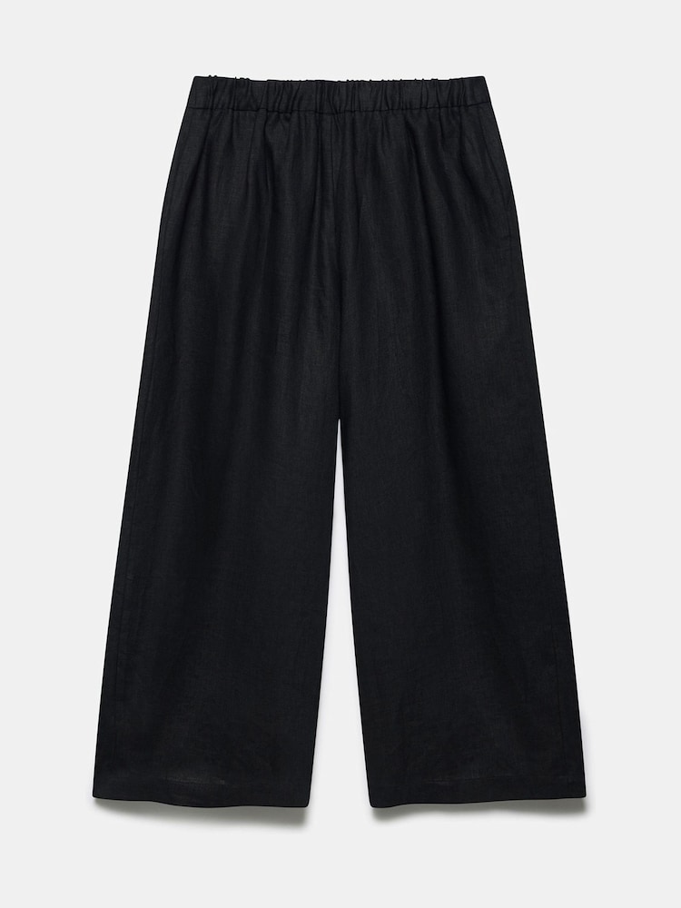 Mint Velvet Black Linen Cropped Trousers - Image 8 of 8