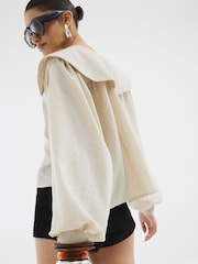 River Island Brown Tie Front Large Collar Blouse - Image 2 of 6
