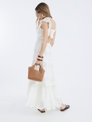 River Island Cream Broderie 100% Cotton Midi Dress - Image 2 of 4