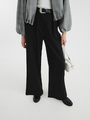 River Island Black Belted Wide Leg Trousers - Image 1 of 4