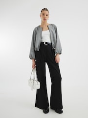 River Island Black Belted Wide Leg Trousers - Image 2 of 4