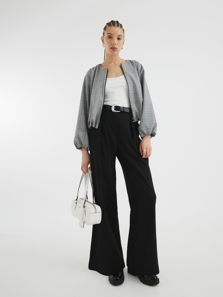 River Island Black Belted Wide Leg Trousers - Image 2 of 4