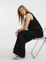 River Island Black High Waisted Wide Leg Trousers - Image 2 of 5
