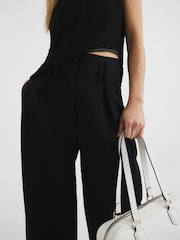 River Island Black High Waisted Wide Leg Trousers - Image 4 of 5