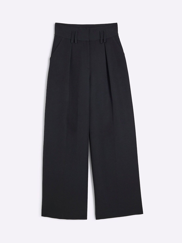 River Island Black High Waisted Wide Leg Trousers - Image 5 of 5