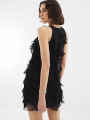 River Island Black Ruffle Mini Dress - Image 2 of 4