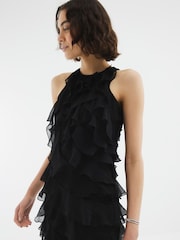 River Island Black Ruffle Mini Dress - Image 3 of 4