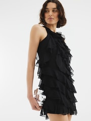 River Island Black Ruffle Mini Dress - Image 4 of 4