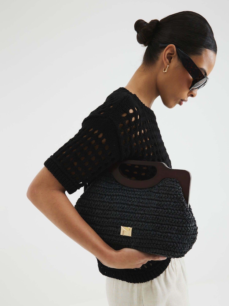 Negro - Camiseta de croché de River Island - Imagen 2 de 4
