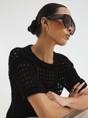 Negro - Camiseta de croché de River Island - Imagen 3 de 4