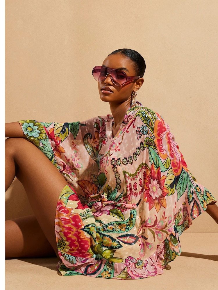River Island Pink Del Maar Floral Tunic Dress - Image 4 of 4 River Island Pink Del Maar Floral Tunic Dress - Image 4 of 4
