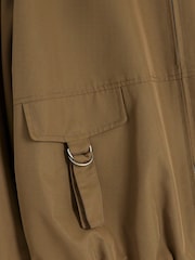River Island Brown Utility Collarless Bomber Jacket - Image 6 of 6
