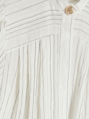River Island White Short Sleeve Stripe Pleated Blouse - Image 6 of 6