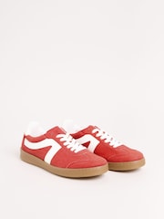 Friends Like These Red Lace Up Retro Gumsole Sports Trainers - Image 3 of 4