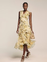 Mint Velvet Cream Floral Print Midi Dress - Image 1 of 8