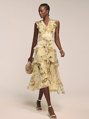 Mint Velvet Cream Floral Print Midi Dress - Image 4 of 8
