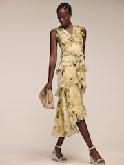 Mint Velvet Cream Floral Print Midi Dress - Image 6 of 8