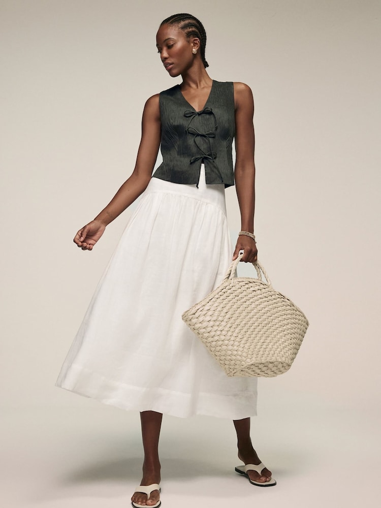 Mint Velvet White Drop Waist Maxi Skirt - Image 1 of 8
