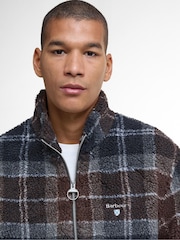 Barbour® Blue Tartan Zip Through Fleece - Image 4 of 8
