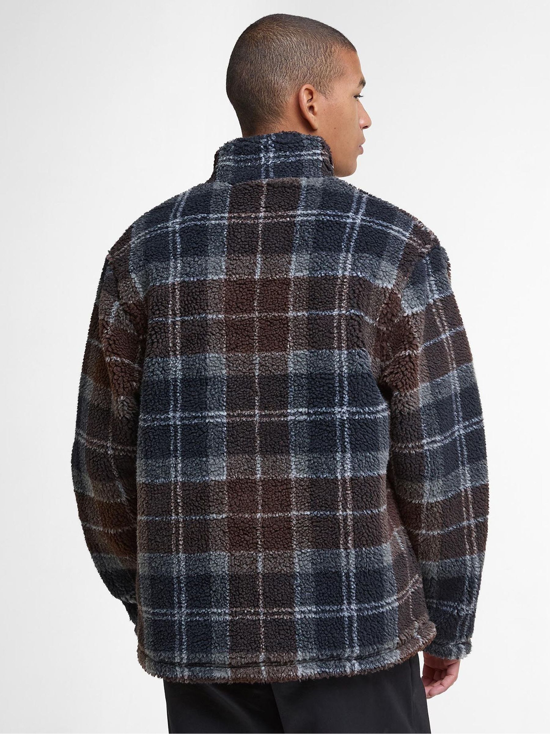 Buy Barbour® Blue Tartan Zip Through Fleece from the Next UK