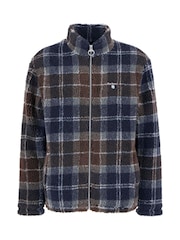 Barbour® Blue Tartan Zip Through Fleece - Image 8 of 8