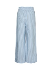 VERO MODA Blue Girls Striped Wide Leg Elasticated Waist 100% Cotton Woven Trousers - Image 5 of 5