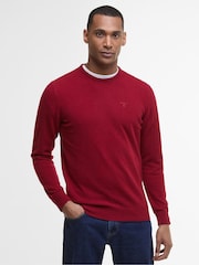 Barbour® Biking Red Lambswool Crew Neck Jumper - Image 1 of 7