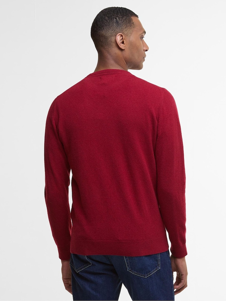 Barbour® Biking Red Lambswool Crew Neck Jumper - Image 2 of 7